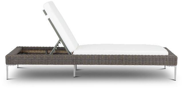 Tulum White Woven Cushioned Chaise