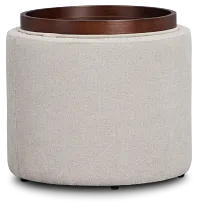 Kristen Light Gray Small Storage Accent Ottoman