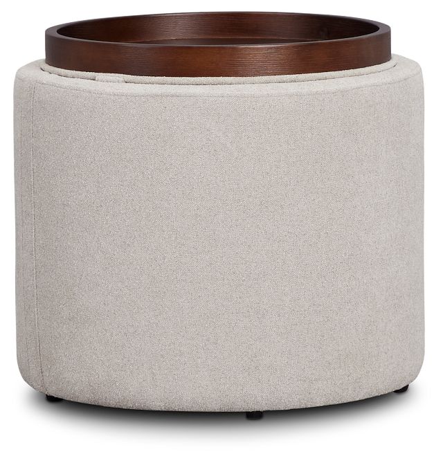 Kristen Light Gray Small Storage Accent Ottoman