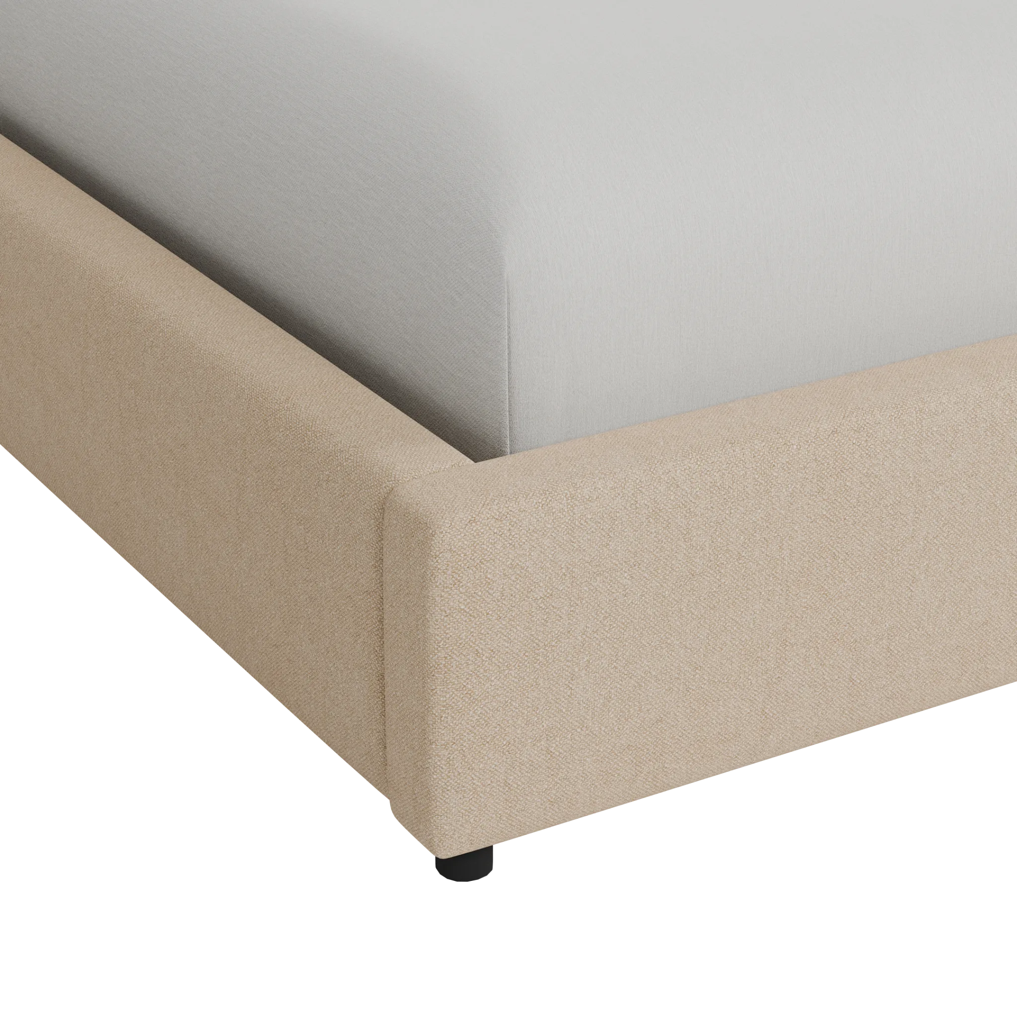 Grayton Merino Light Beige 44" Upholstered Platform Bed