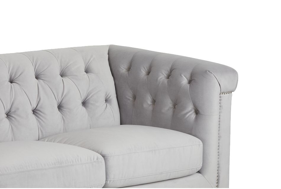 Blair Gray Micro Sofa Living Room, Blair Leather Sofa