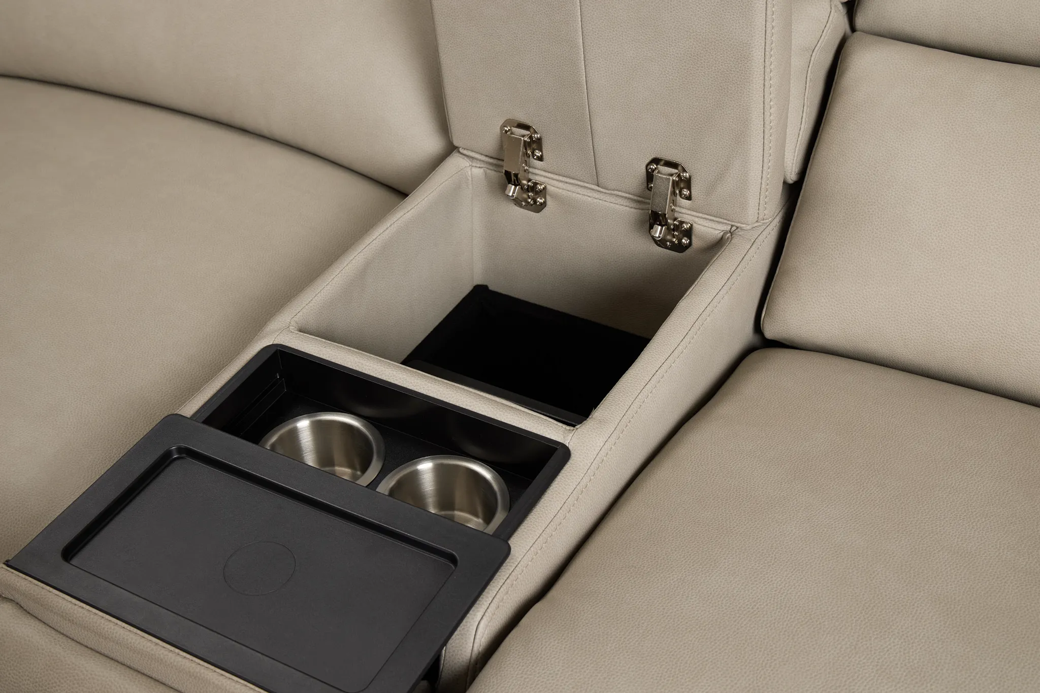 Melody Light Gray Storage Medium Left Dual Power Chaise Sleeper Sectional