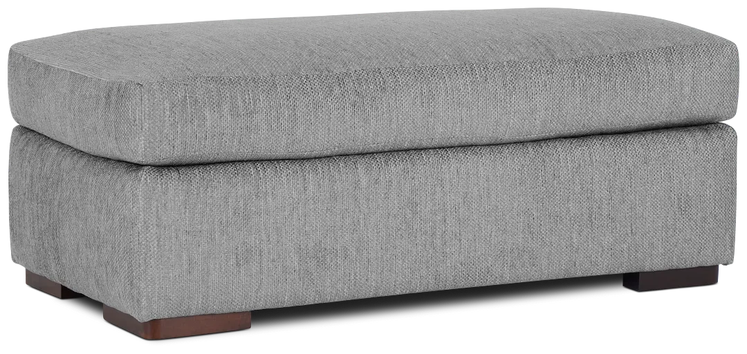 Alpha Light Gray Fabric Ottoman
