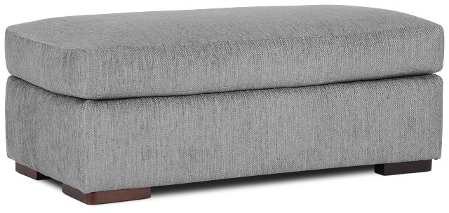 Alpha Light Gray Fabric Ottoman