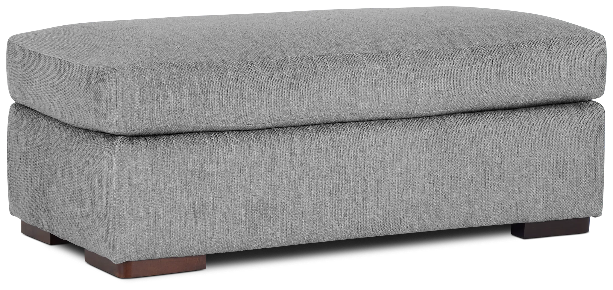 Alpha Light Gray Fabric Ottoman