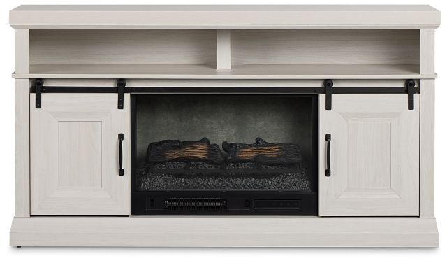 Brookridge White 65" Tv Stand With Fireplace Insert