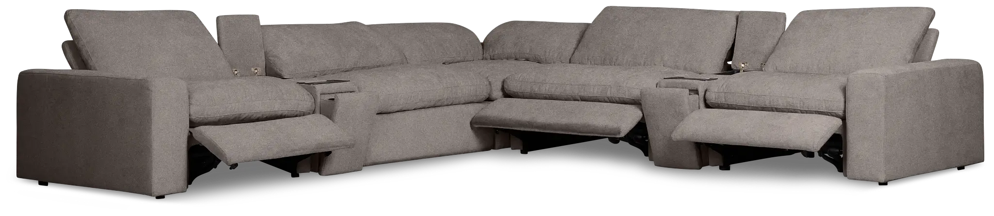 Drift Dark Gray Fabric Large Triple Power Reclining Two-arm Sectional Drift Dark Gray Fabric Large Triple Power Reclining Two-arm Sectional