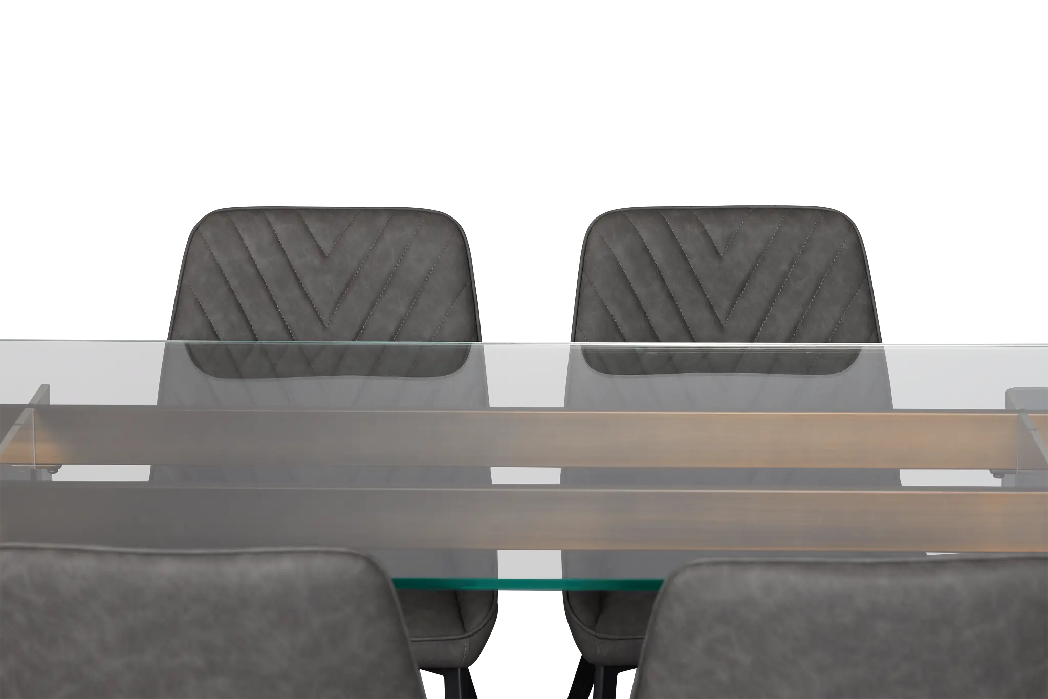 Avondale Glass Rect Table With 6 Upholstered Side Chairs Avondale Glass Rect Table With 6 Upholstered Side Chairs