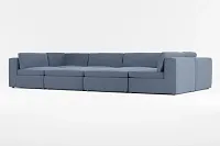 Destin Maguire Blue Fabric 8-piece Pit Sectional