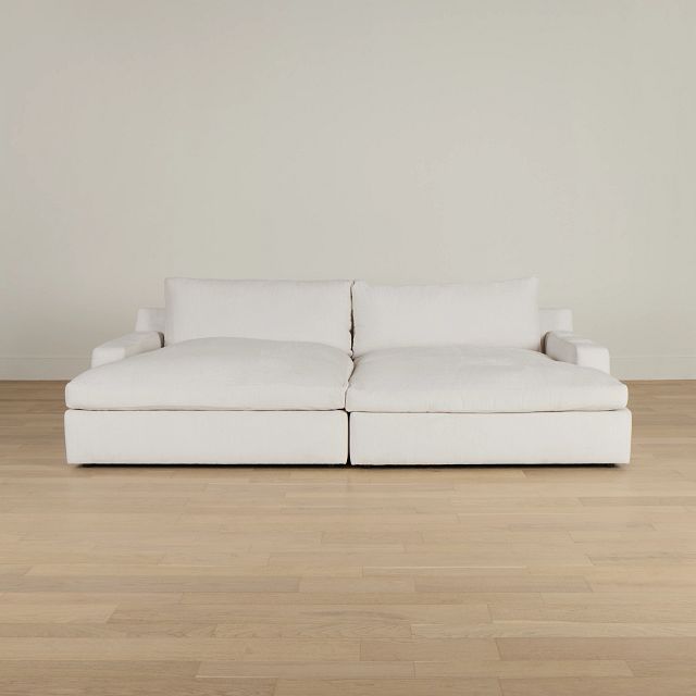 Stella Ivory Fabric Double Chaise Sectional