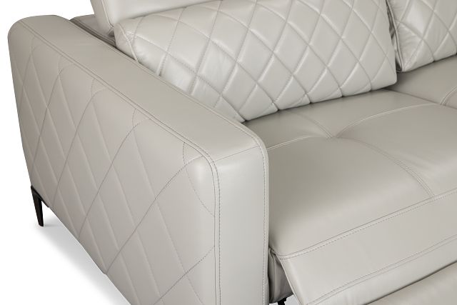 Ava Light Gray Micro Medium Dual Power 2-arm Reclining Sectional