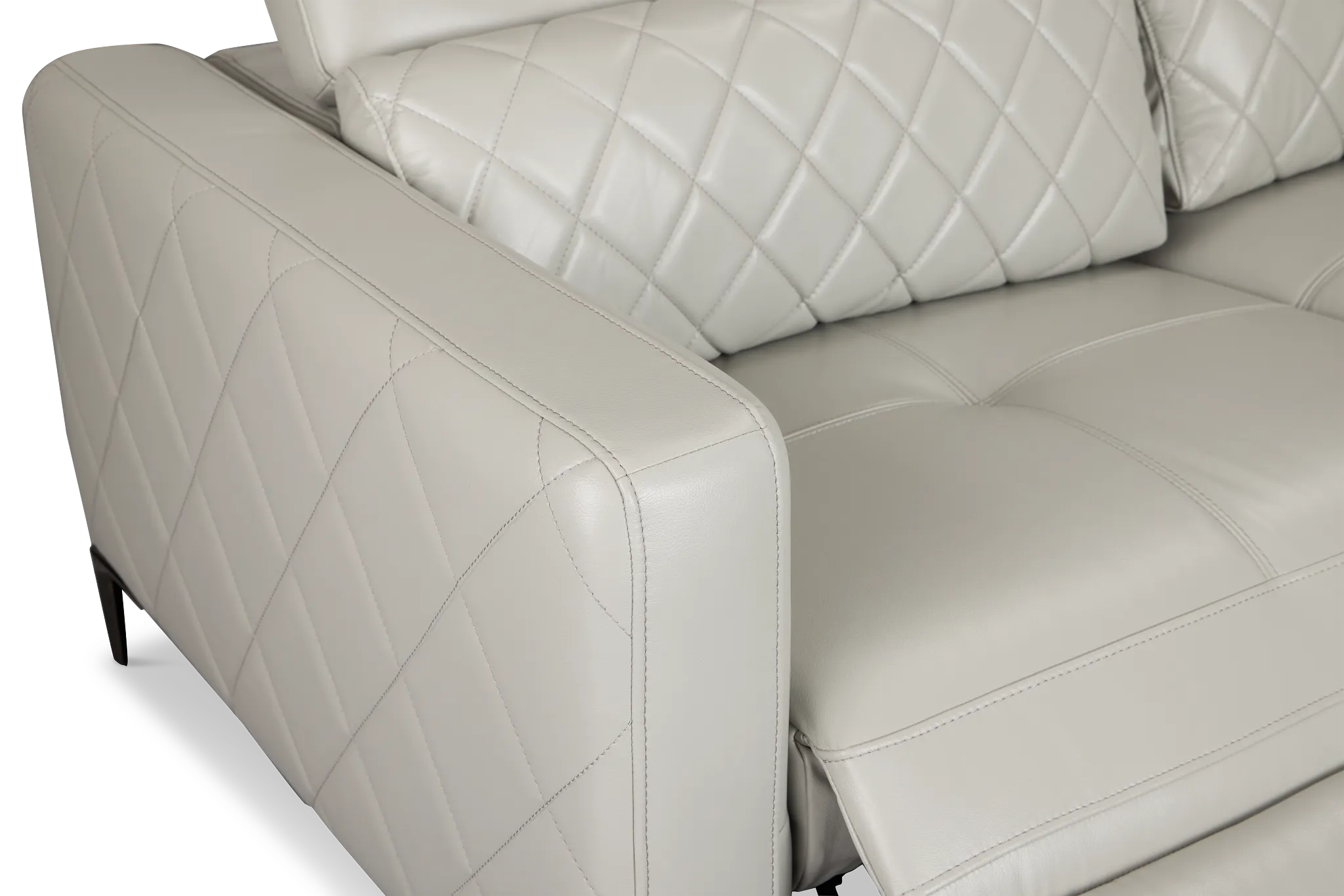 Ava Light Gray Micro Medium Dual Power 2-arm Reclining Sectional