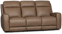 Belmont Dark Brown Lthr/vinyl Power Reclining Sofa