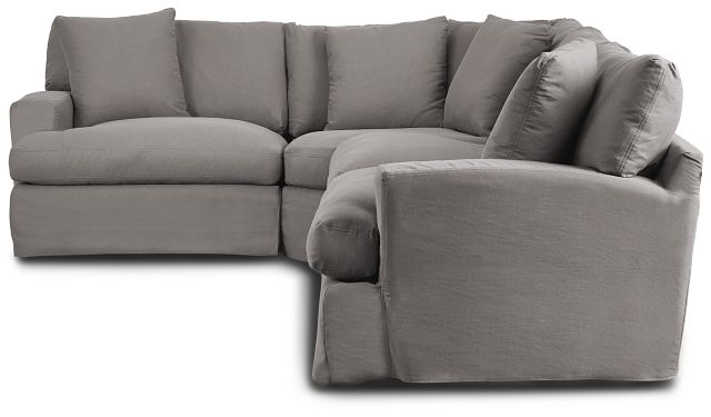 Delilah Gray Fabric Small Two-arm Sectional (3)