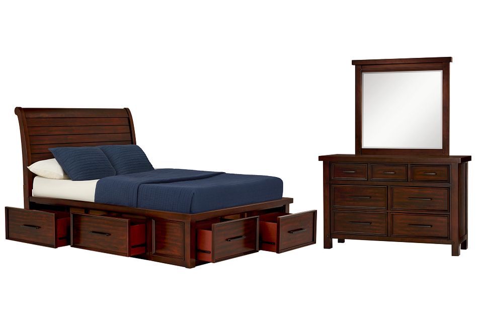 Napa Dark Tone 6-drawer Sleigh Storage Bedroom