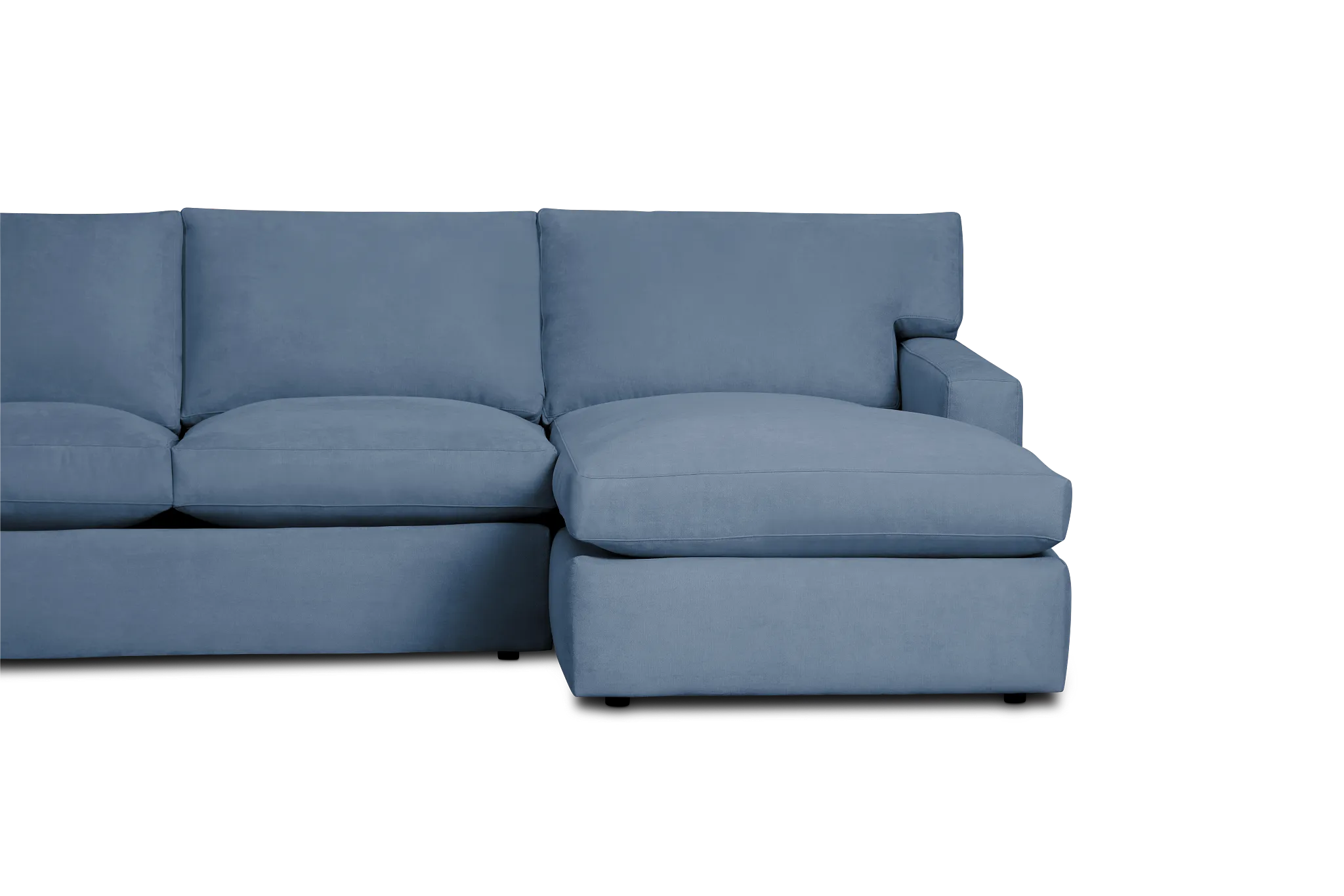 Hudson Blue Fabric Medium Right Chaise Wedge Sectional