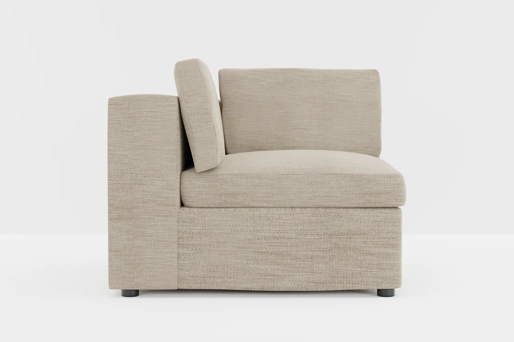 Destin Victory Taupe Fabric Corner Chair Destin Victory Taupe Fabric Corner Chair