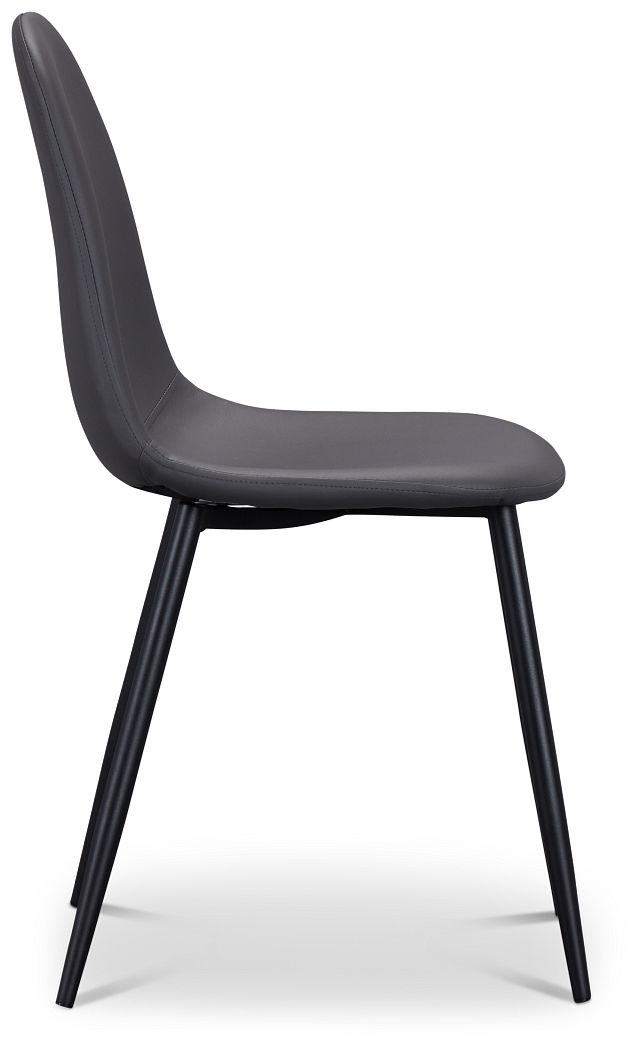 Havana Gray Micro Upholstered Side Chair W/ Black Legs