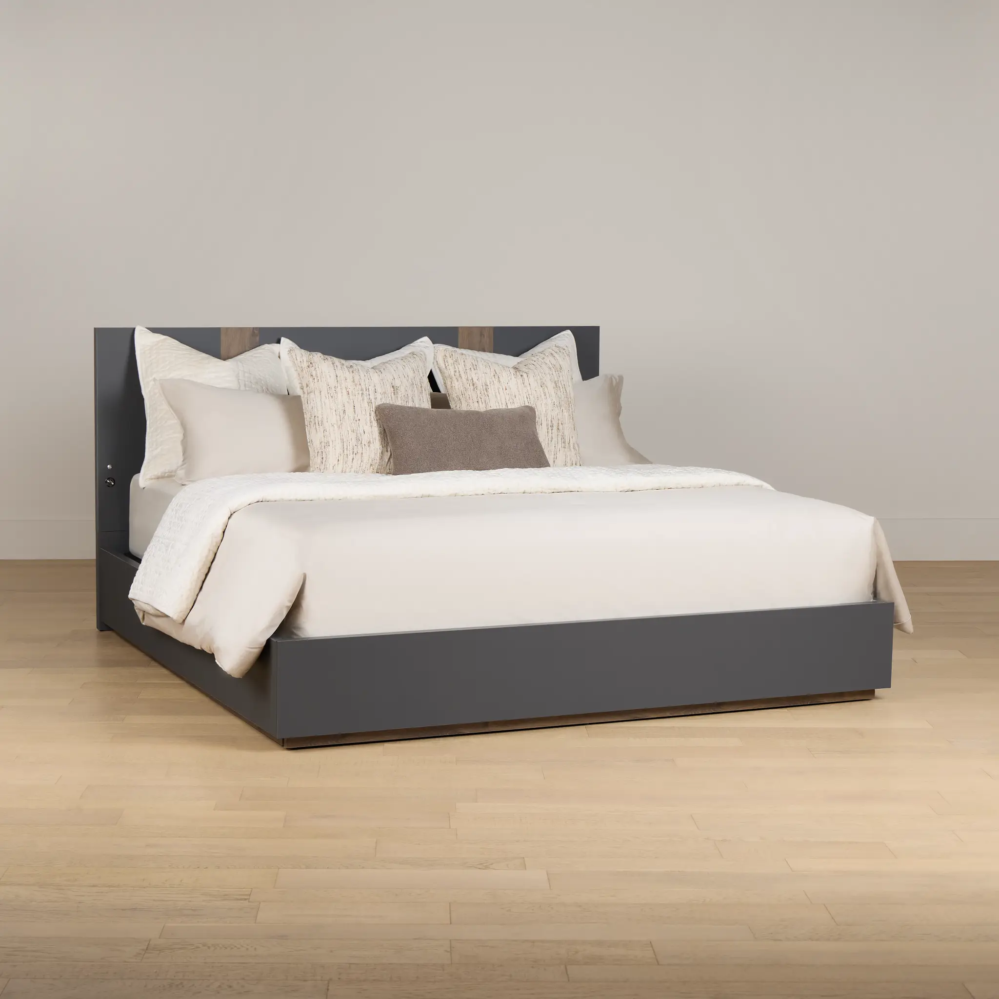 Brasilia Gray Platform Bed With Speaker Brasilia Gray Platform Bed With Speaker