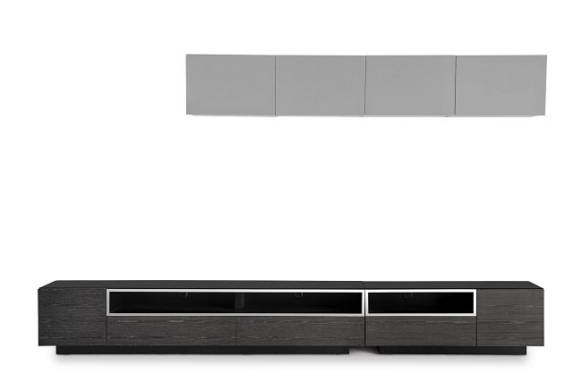 Vancouver 134" Dark Gray Gray 6-piece Right Modular Entertainment Wall