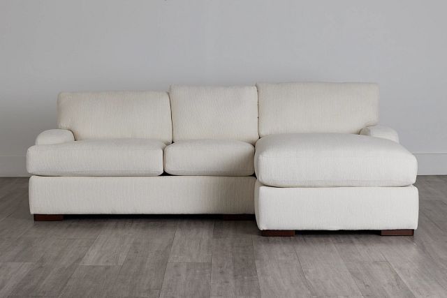 Alpha White Fabric Right Chaise Sectional