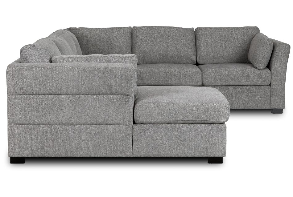 Amber Dark Gray Fabric Large Left Chaise Sleeper Sectional, (2)
