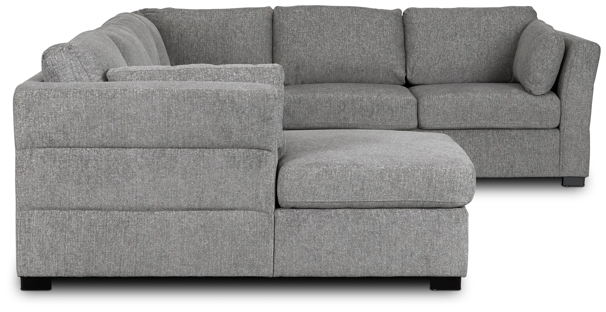 Amber Dark Gray Fabric Large Left Chaise Storage Sleeper Sectional