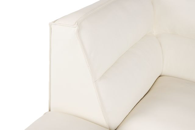 Blanca White Leather 4-piece Bumper Sectional