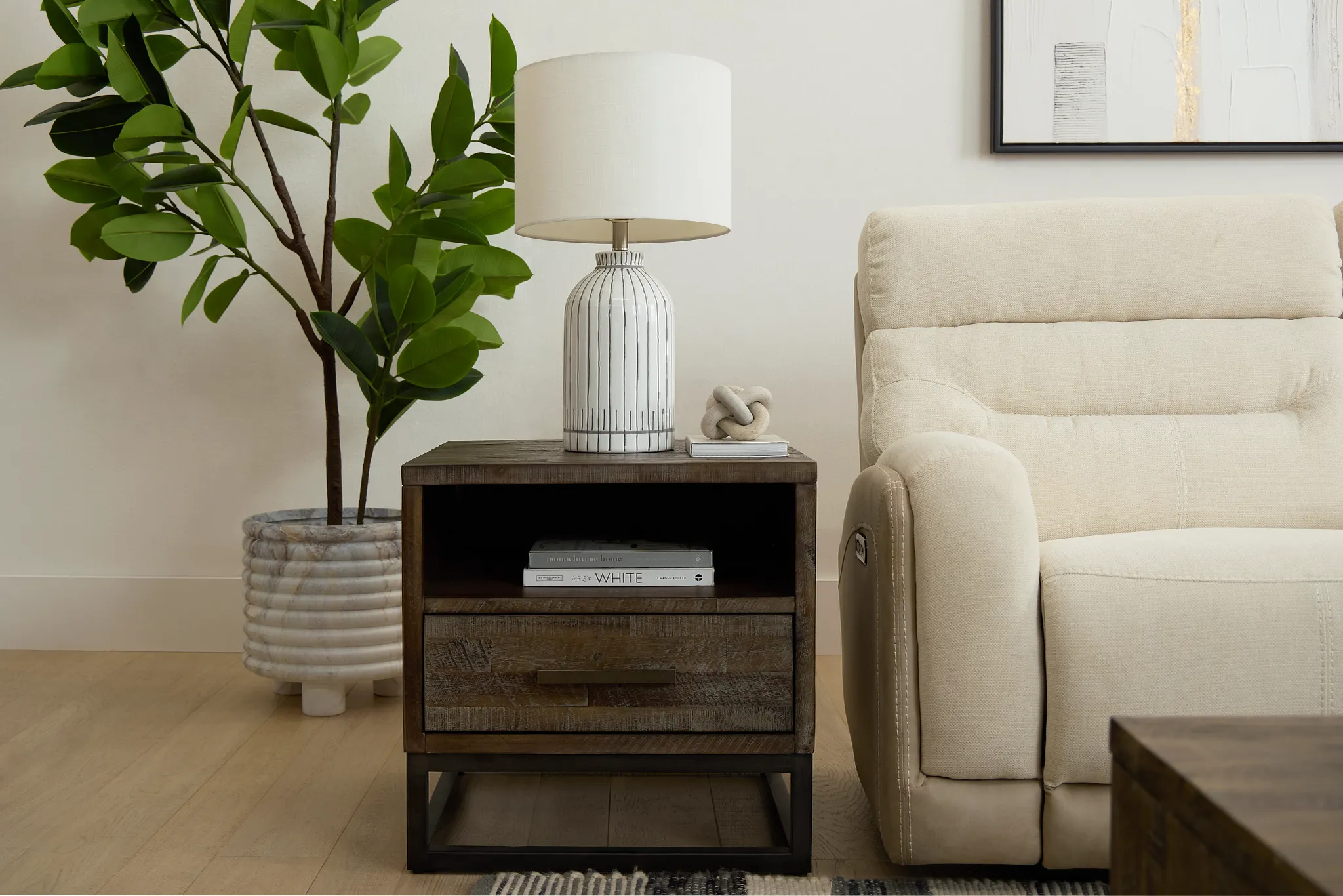 Hayes Light Gray End Table