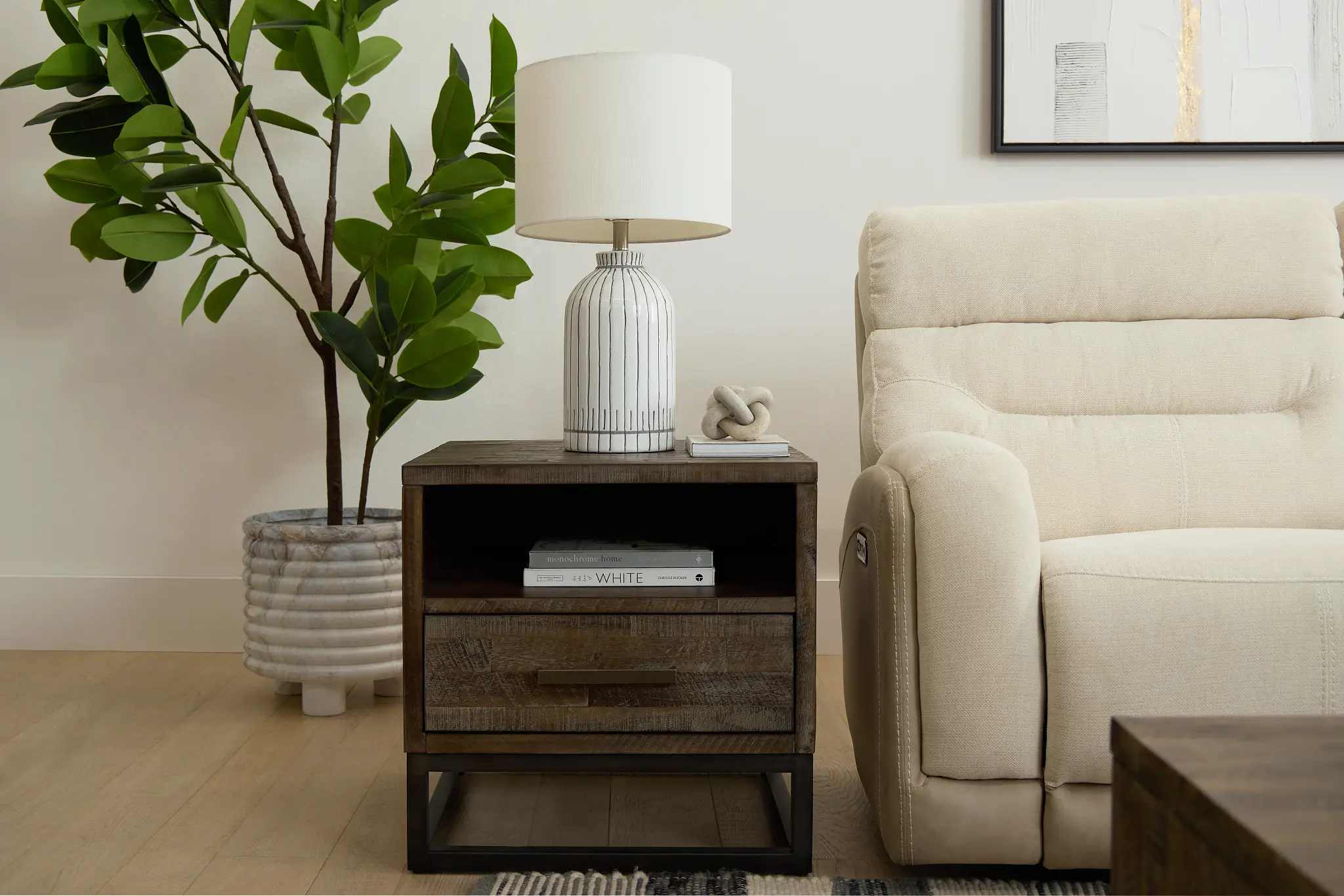 Hayes Light Gray End Table Hayes Light Gray End Table