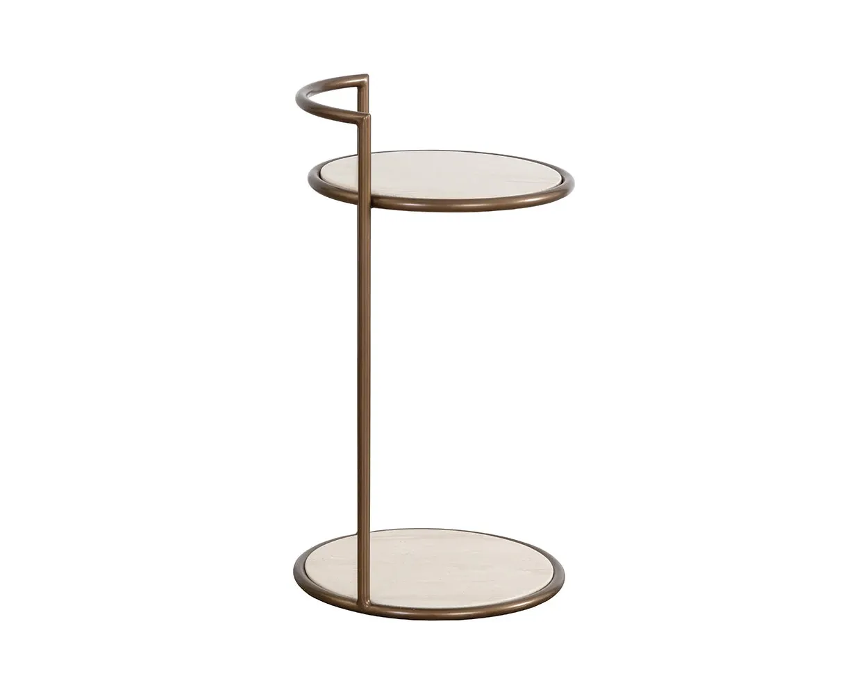 Nessa Light Brown Round End Table