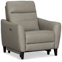 Keaton Gray Lthr/vinyl Power Recliner With Power Headrest