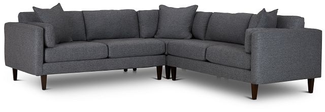 Casen Dark Gray Fabric Small Two-arm Sectional