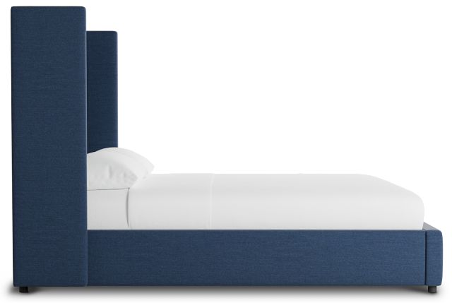 Captiva Peyton Dark Blue 60" Upholstered Shelter Bed