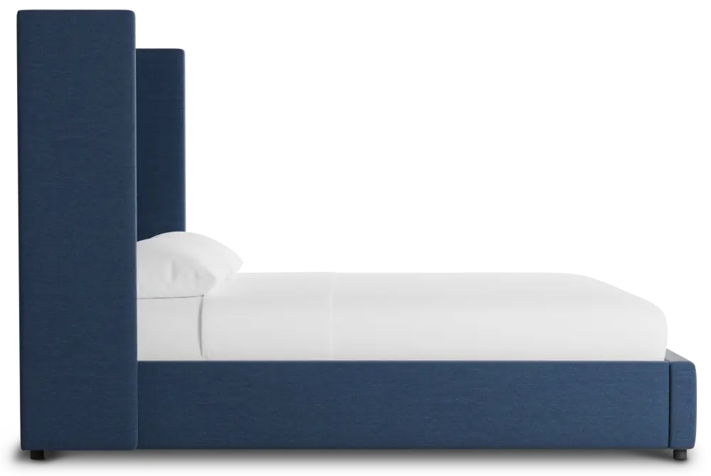 Captiva Peyton Dark Blue 60" Upholstered Shelter Bed Captiva Peyton Dark Blue 60" Upholstered Shelter Bed
