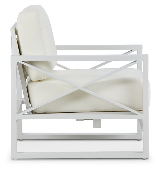 Linear White Rocking Chair