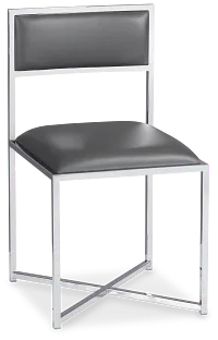 Amalfi Gray Stnl Steel Upholstered Side Chair