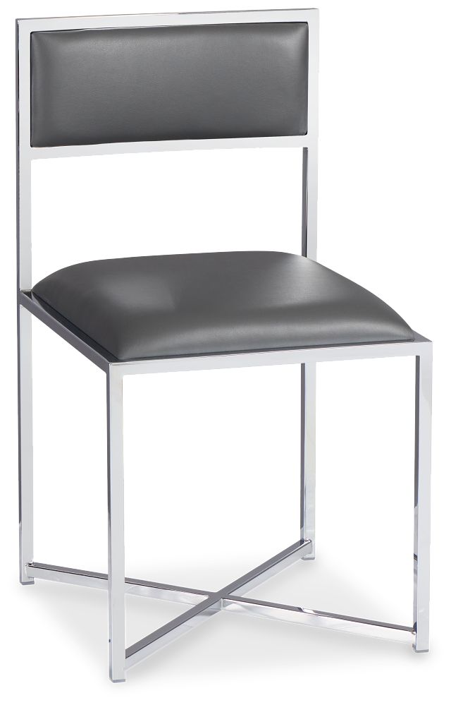 Amalfi Gray Stnl Steel Upholstered Side Chair
