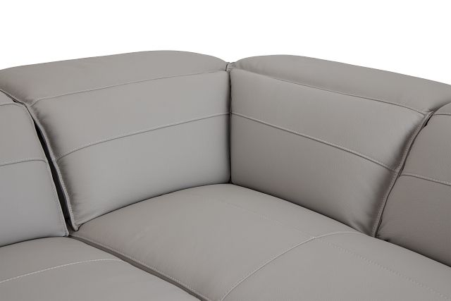Pearson Gray Leather Right Bumper Sectional (8)