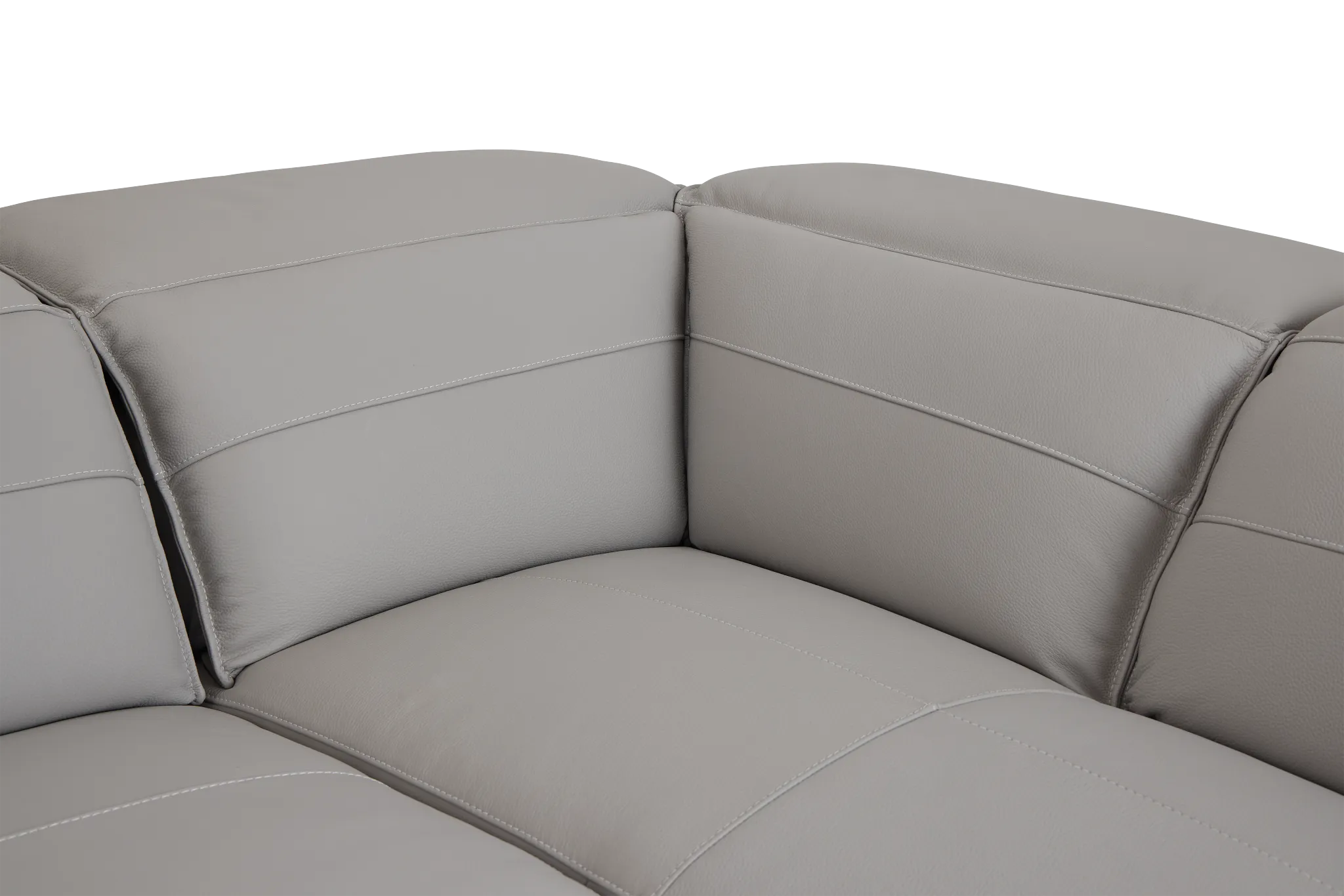 Pearson Gray Leather Right Bumper Sectional