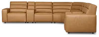 Sawyer Light Brown Micro Large Dual Power Reclining Two-arm Sectional