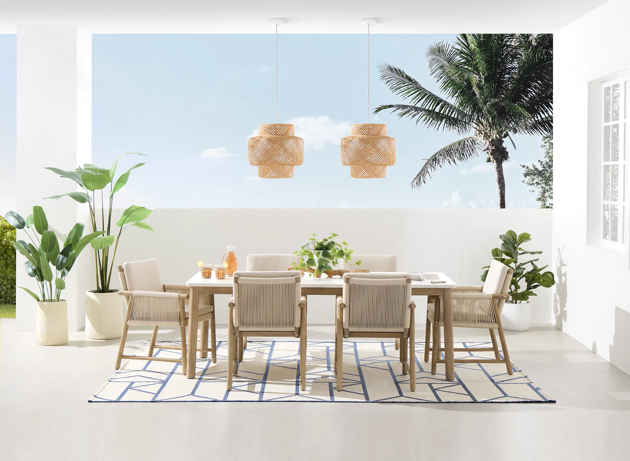 Azure Light Tone Rectangular Table