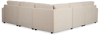 Addie Beige Fabric Small 2-arm Storage Sectional