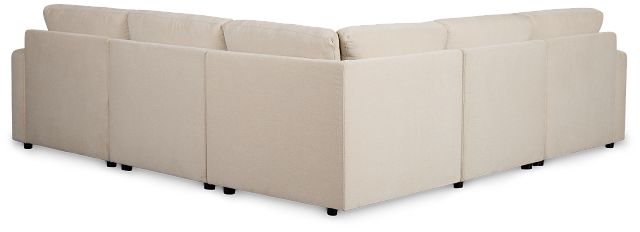 Addie Beige Fabric Small 2-arm Storage Sectional