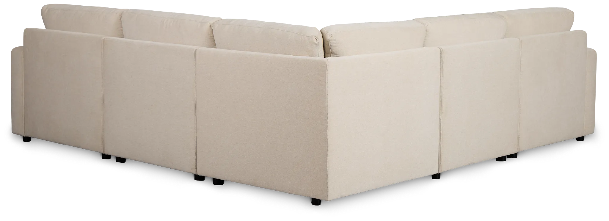Addie Beige Fabric Small 2-arm Storage Sectional