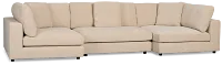 Lounge Light Beige Fabric Double Chaise Sectional