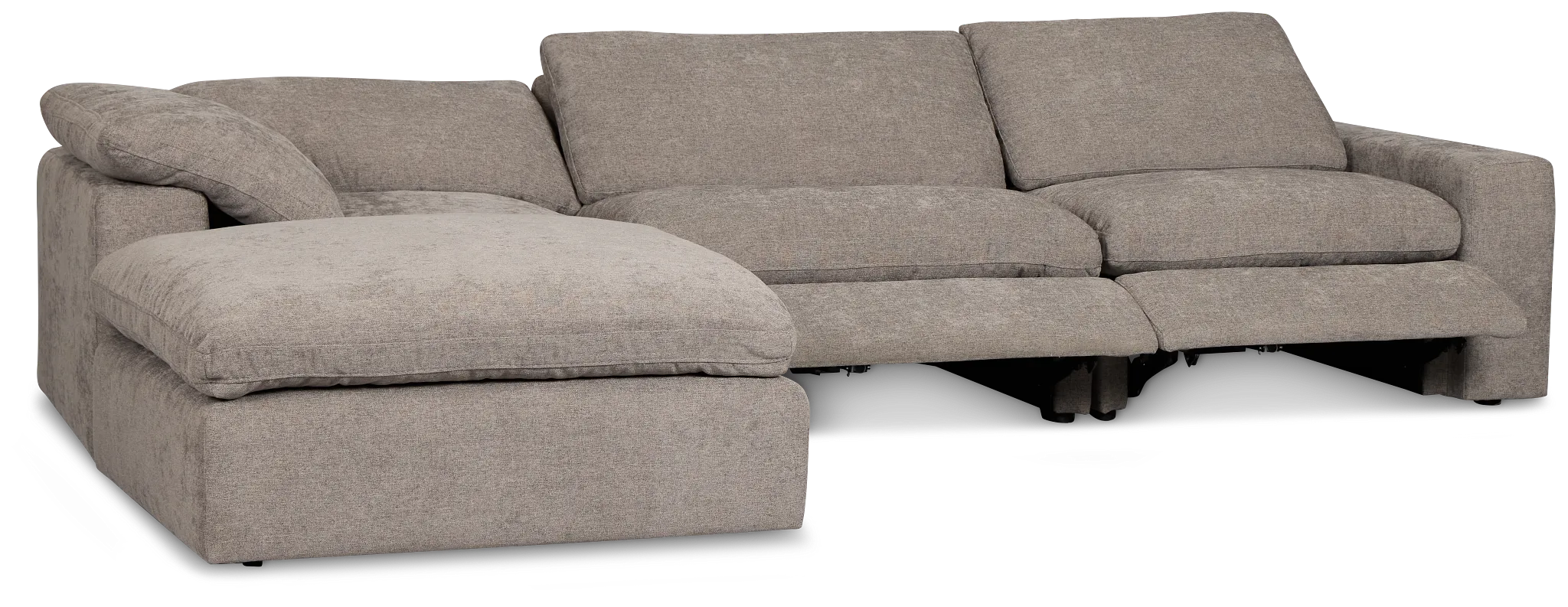 Drift Dark Gray Fabric Small Dual Power Left Bumper Sectional