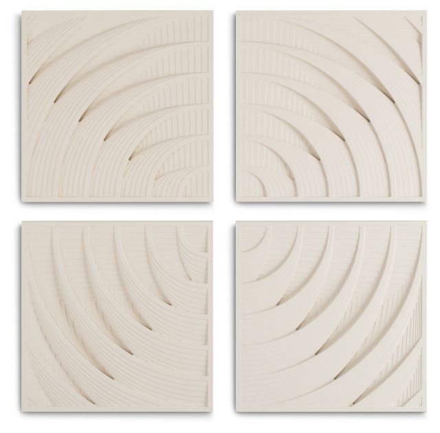 Mortimer Ivory Set Of 4 Canvas Wall Art