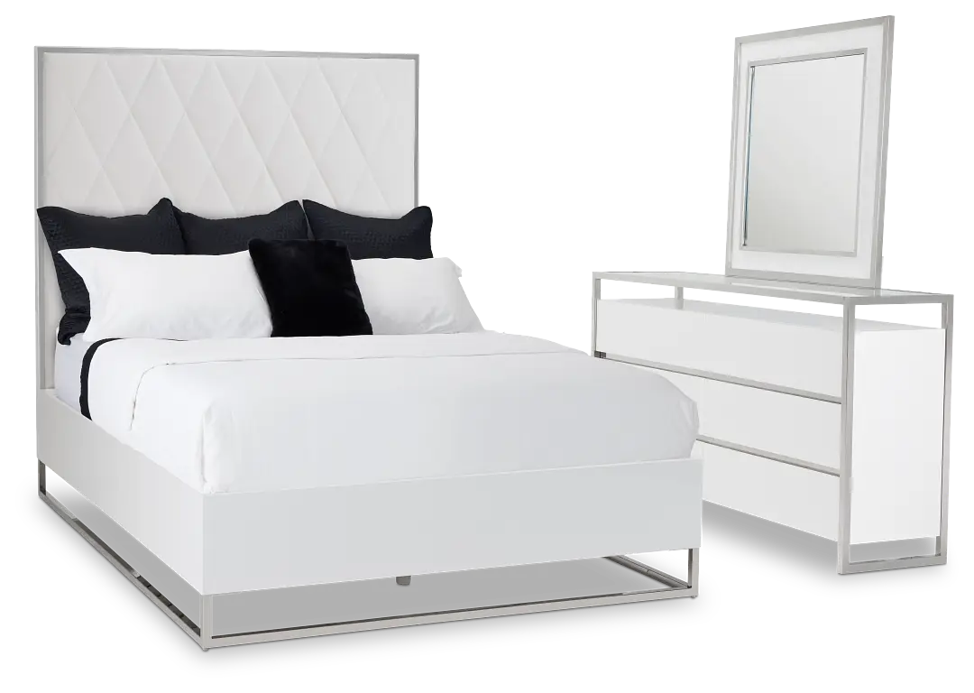 Miami White Uph Platform Bedroom Miami White Uph Platform Bedroom