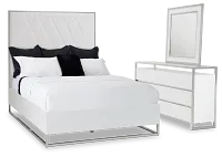 Miami White Uph Platform Bedroom